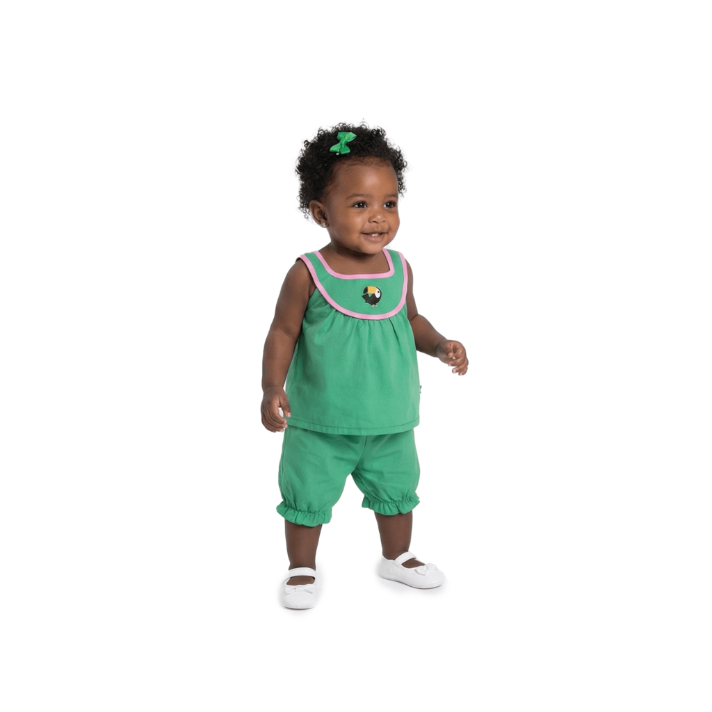 Vestido infantil da Alphabeto para celebrar o dia da natureza